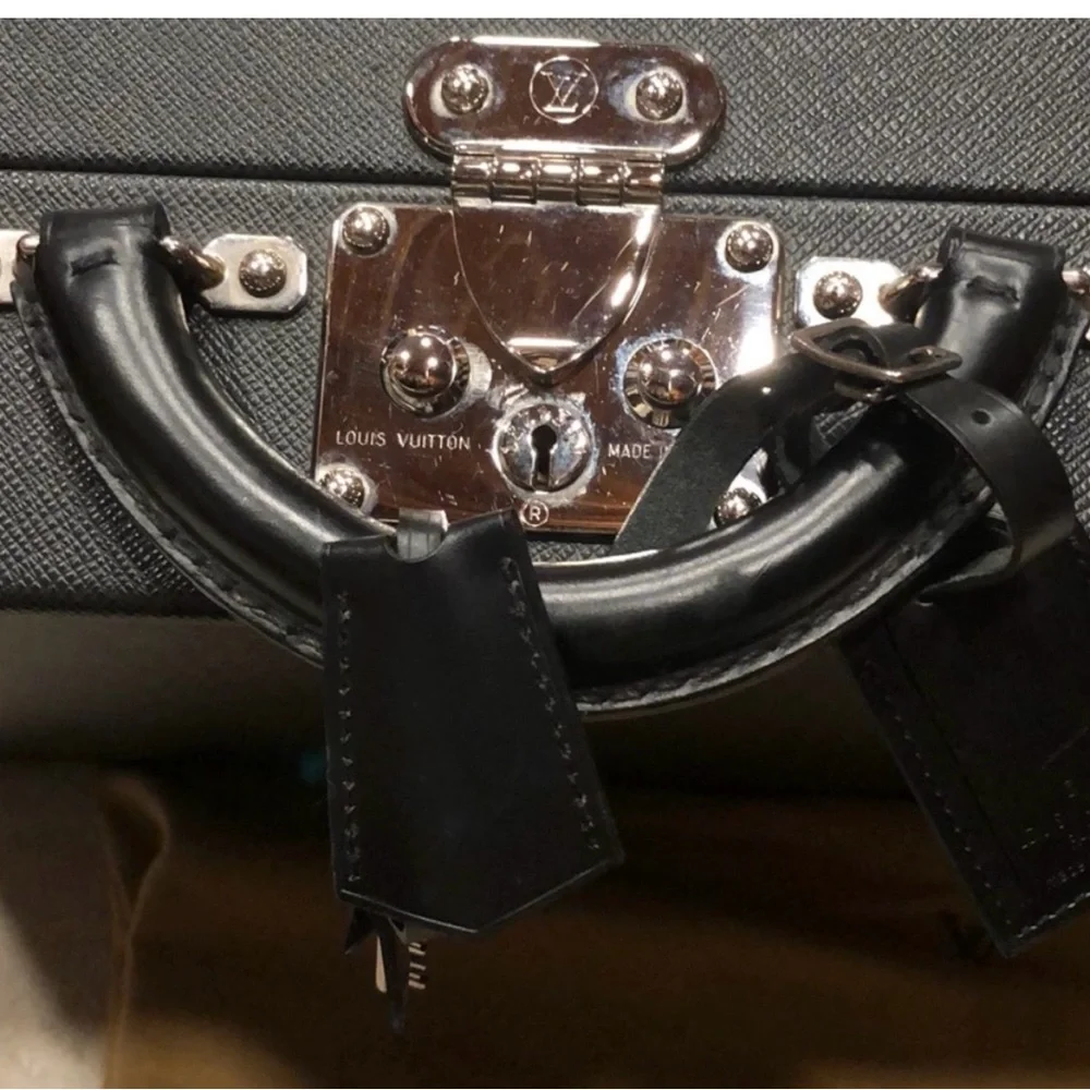 Louis Vuitton Black and Silver Laptop Bag Louis Vuitton Hard Trunk briefcase